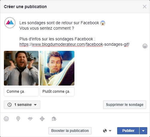 sondages facebook